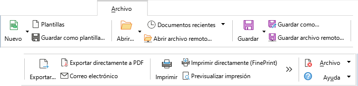 Pestaña Archivo.
