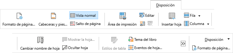 Pestaña Disposición.