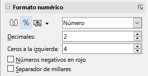 Formato numérico (Barra lateral)