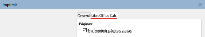 Diálogo Impresión – Página LibreOffice Calc