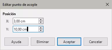 Diálogo Editar punto de acople