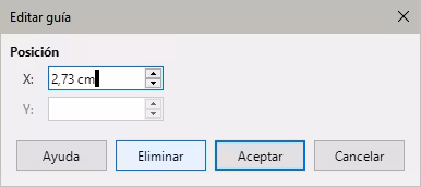 Diálogo Editar guía
