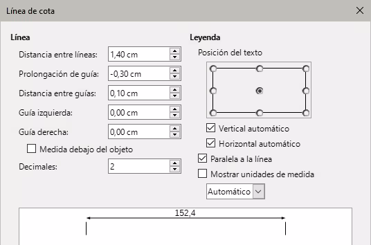 Diálogo Línea de cota