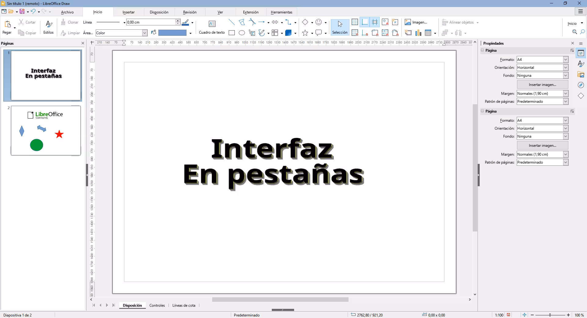 Interfaz En pestañas