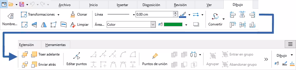 Pestaña Dibujo