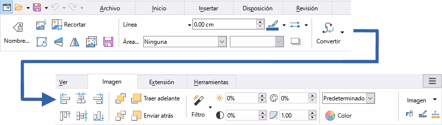 Pestaña Imagen