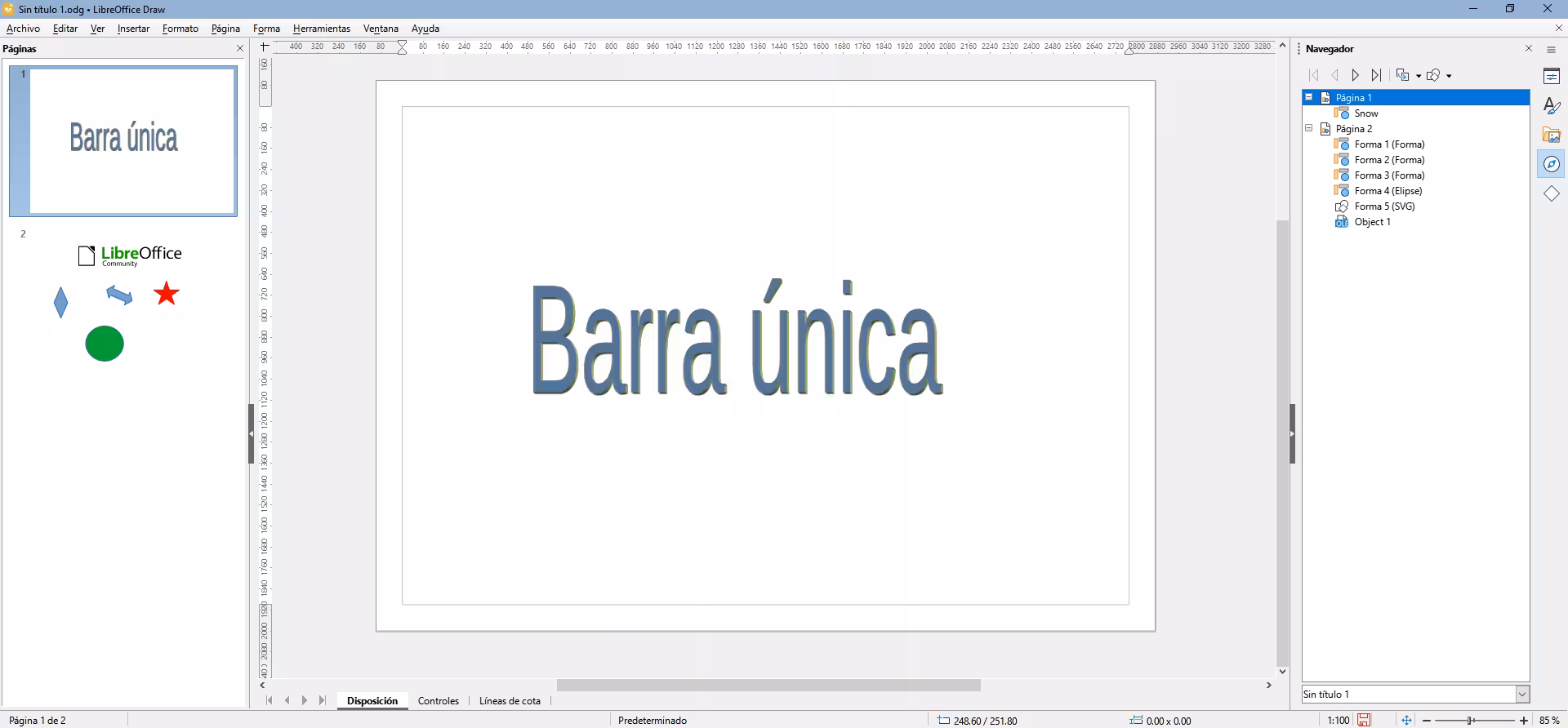Interfaz Barra única