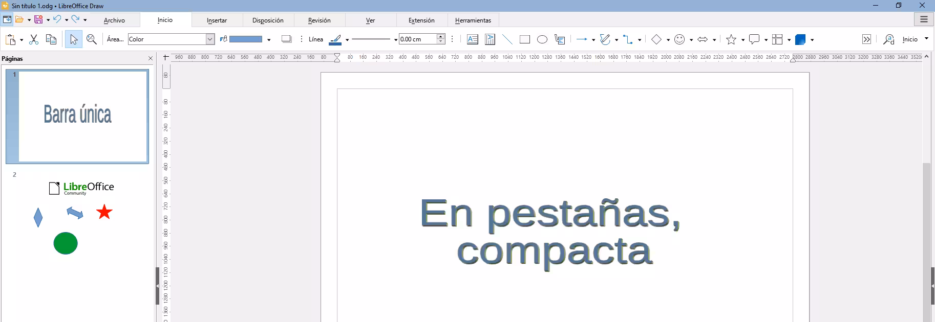 Interfaz En pestañas, compacta
