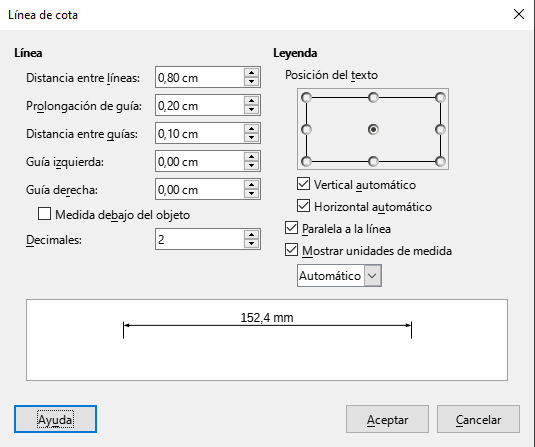 Diálogo Línea de cota 