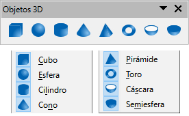 Paleta de herramientas Objetos 3D