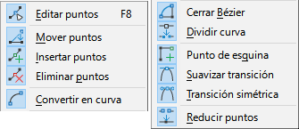 Botones de la barra de herramientas Editar puntos