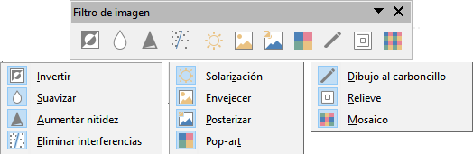 Paleta de herramientas Filtro de imagen