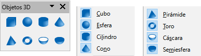 Paleta de herramientas Objetos 3D