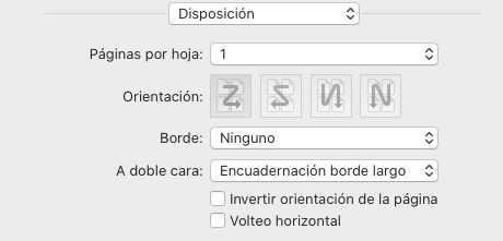 Panel Disposición (macOS)