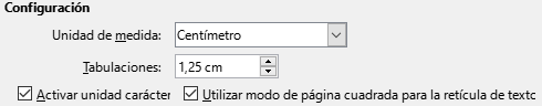 Espaciado predeterminado de tabulaciones