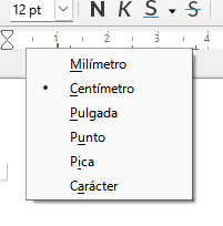 Unidades de medida de una regla