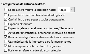 Personalización de la tecla Intro