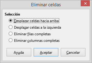 Diálogo Eliminar celdas
