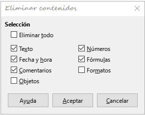Eliminar contenidos