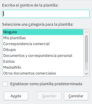 Diálogo Guardar como plantilla