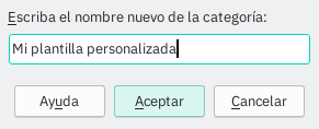 Diálogo Categoría nueva