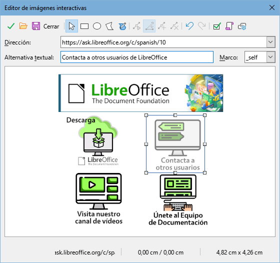 Diálogo Editor de imágenes interactivas