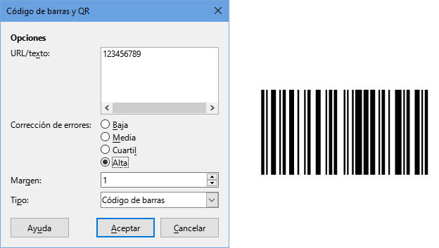Generar un código de barras