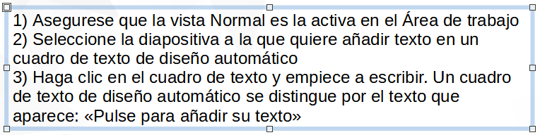 Cuadro de texto en modo de edición