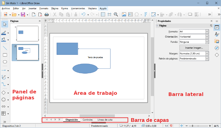 Ventana principal de Draw