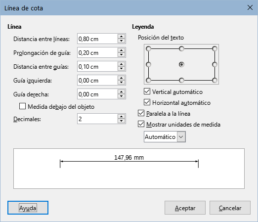 Diálogo Línea de cota