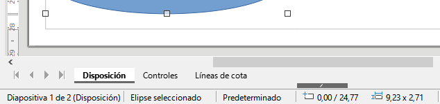 Información sobre un objeto en la Barra de estado.
