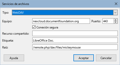 Configuración del servidor remoto