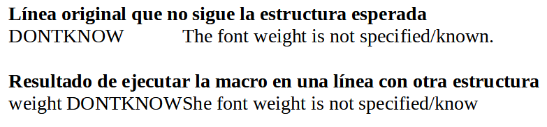 Resultado en una linea con una otra estructura