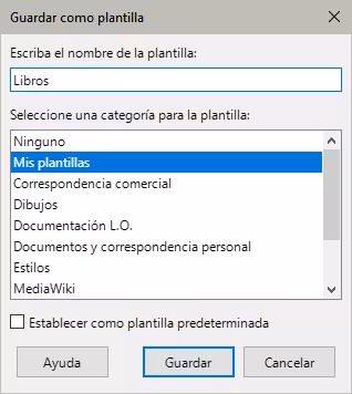 Diálogo Guardar como plantilla