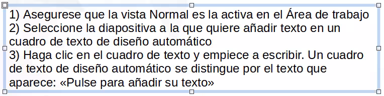 Cuadro de texto en modo de edición