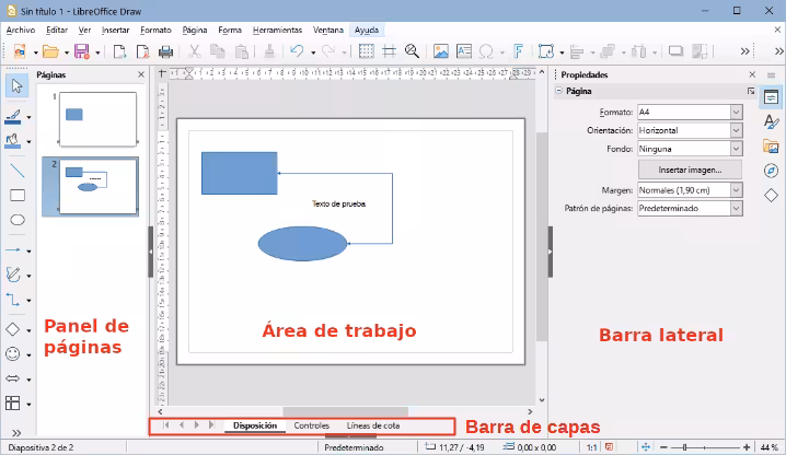 Ventana principal de Draw