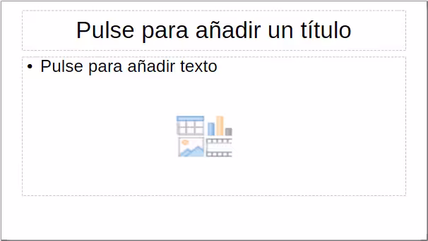 Selección del tipo de contenido de la diapositiva