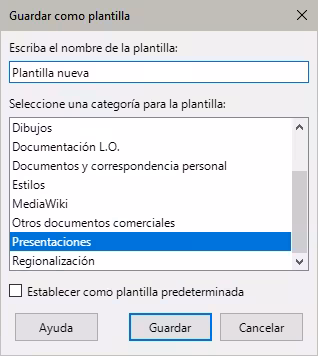 Diálogo Guardar como plantilla