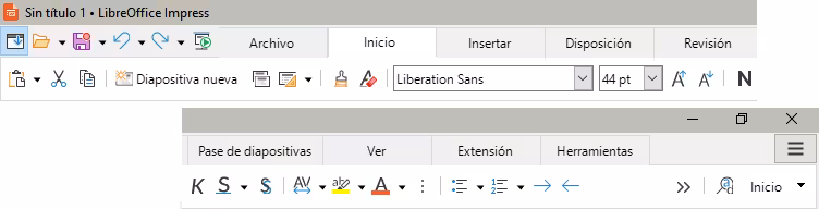 Interfaz de usuario En pestañas, compacta