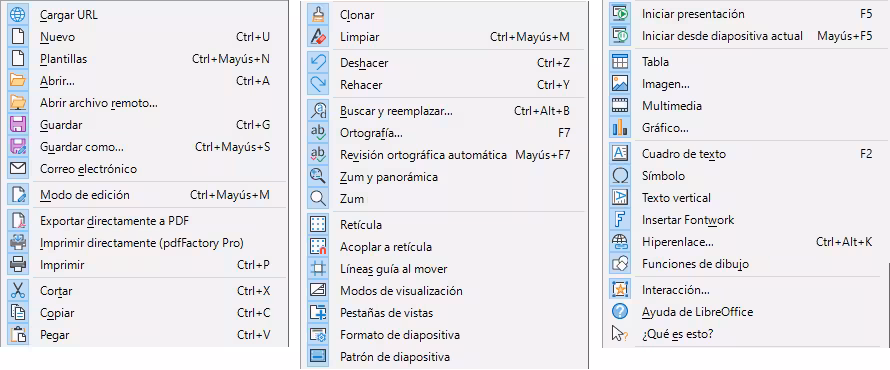 Botones de la barra de herramientas Estándar