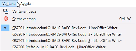 Lista de ventanas abiertas