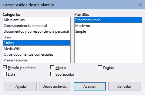 Cargar estilos desde plantilla