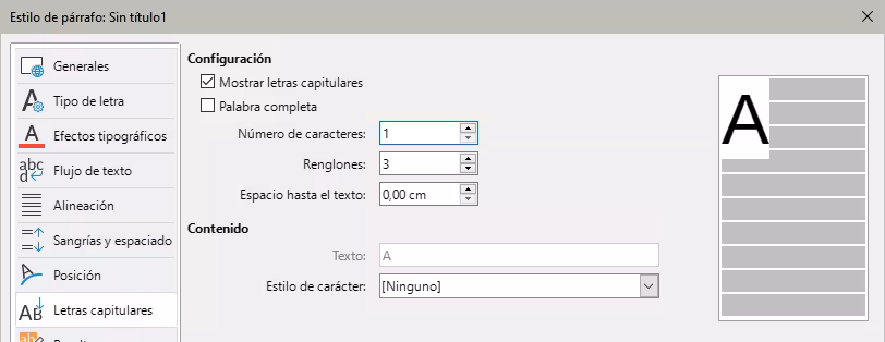 Página Letras capitulares