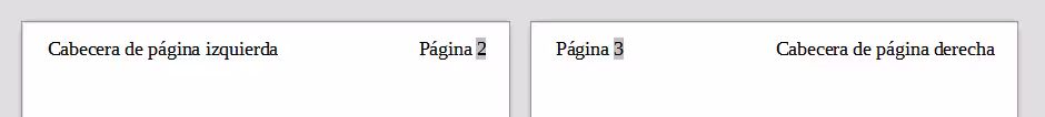 Diferentes cabeceras en las páginas izquierda y derecha