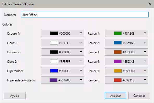 Nombres de colores de los temas