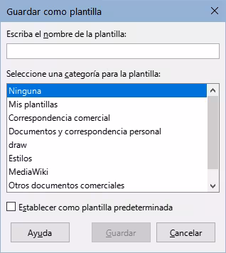 Diálogo Guardar como Plantilla