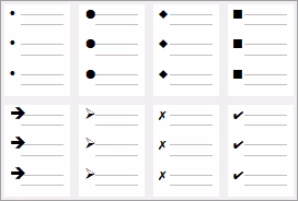 Viñetas predefinidas