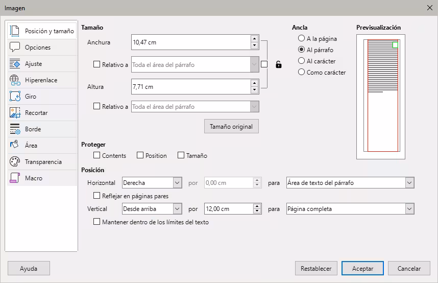 Figura 18: Anclar un objeto gráfico y aj…