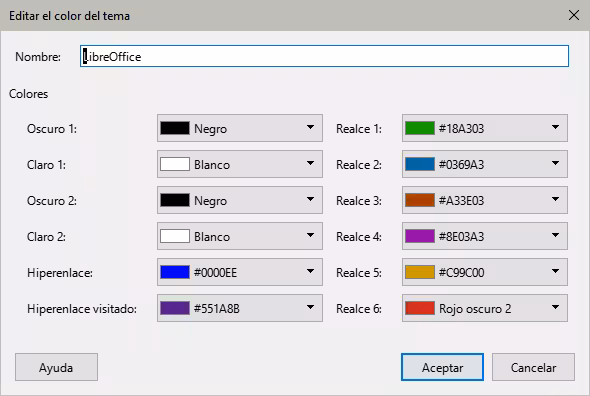 Diálogo Elegir el color del tema