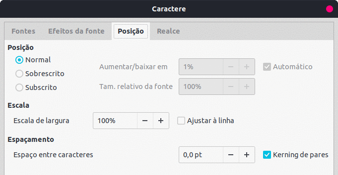 Formatar texto como superior ou inferior à linha - Suporte da